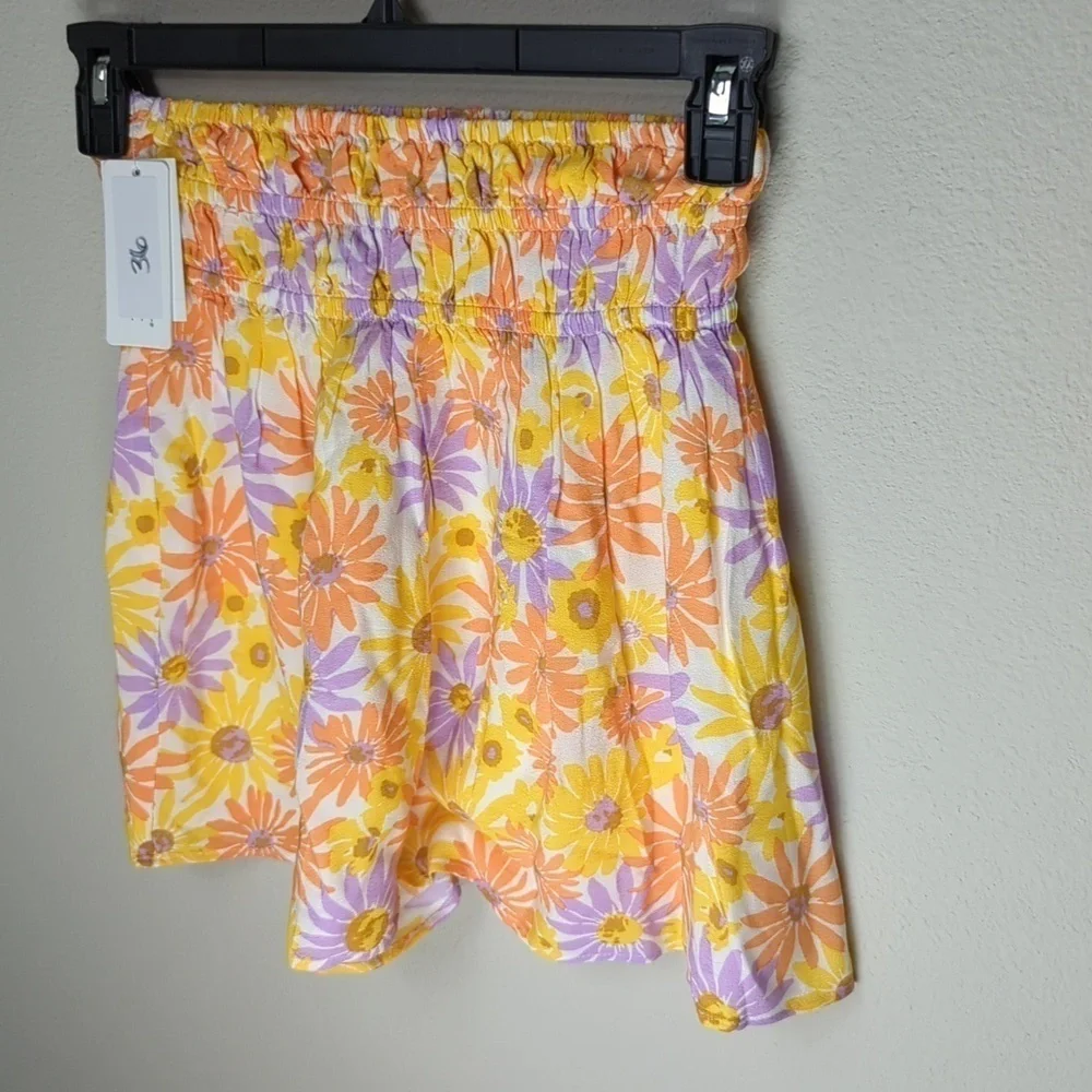 LSpace Oppsie Daisy Skirt Women's XS Floral Orange Golden 2